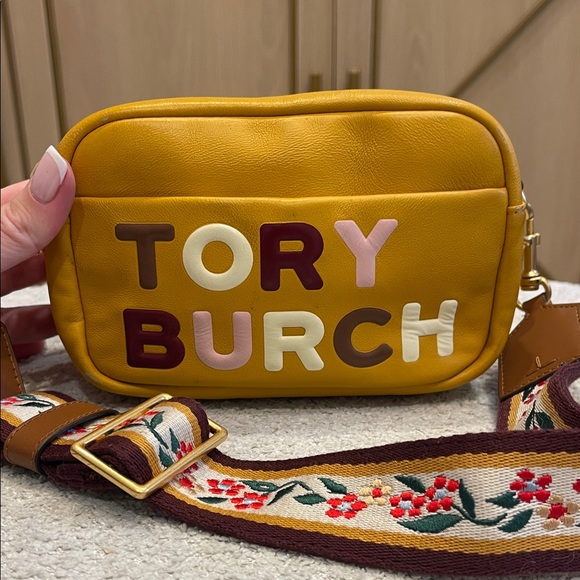 Tory Burch Handbags - Tory Burch Mustard Crossbody with Embroidered Strap